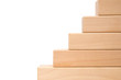 wooden toy blocks bulit up like steps