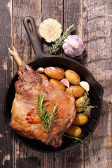 Sticker - roasted lamb leg and potato