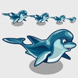 Fun cartoon Dolphins different size