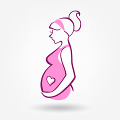 Wall Mural - Pregnant Woman Sticker