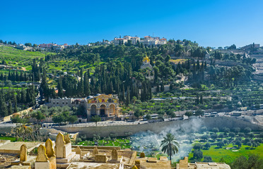 Canvas Print - The churches on the Mount of Olives