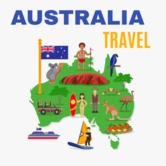 Poster - Australia Travel Map Poster 