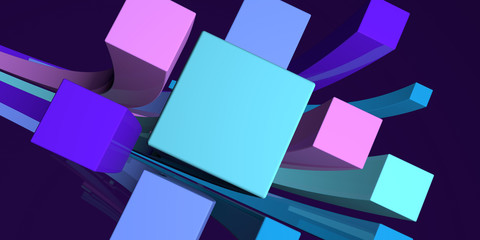 Poster - Abstract cubes background