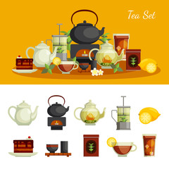 Wall Mural - Tea Icons Set