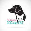 Vector image of an dog and cat design on a white background