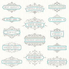 Wall Mural - ornate vintage labels