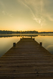 Fototapeta Pomosty - Sunrise on lake
