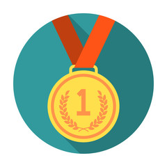 Wall Mural - gold medal flat icon