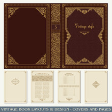 Vintage Book Layouts And Design, Covers And Pages