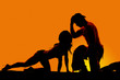 © Poulsons Photography - silhouette off sexy woman crawling leg bak cowboy on knee