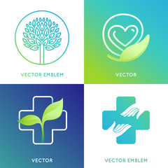 Wall Mural - vector set of logo design template in bright gradient colors