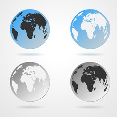 Canvas Print - collection of icons earth globe - vector illustration.