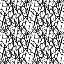 A Lot Of Branches Without Leafes. Seamless Abstract Pattern