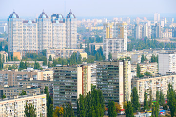 Wall Mural - Kiev left bank skyline, Ukraine