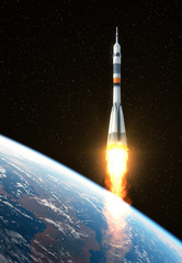 Wall Mural - carrier rocket takes off