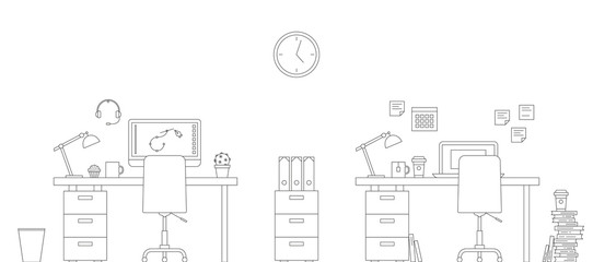 Vector Thin Line Workspace Scene