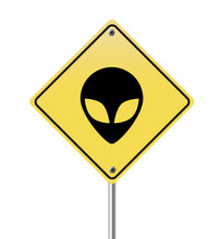 Alien Warning Sign. Vector Art.