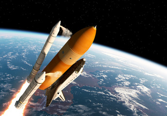 Wall Mural - space shuttle solid rocket boosters separation