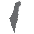Israel map in gray on a white background