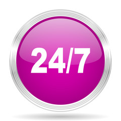 Aufkleber - 24/7 pink modern web design glossy circle icon