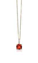 Red Ruby Gemstone Diamond Necklace With Chain Isolated On White