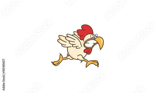 Chicken Angry Run Logo Stock Vector | Adobe Stock