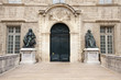 Entrance of the University of Medicine and Cathedral St Pierre, Montpellier, France