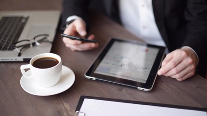 Using smart watch smartphone tablet laptop and computer