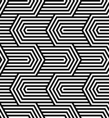 Wall Mural - Vector seamless texture. Modern abstract background. Repeated monochrome pattern of polygonal lines forming geometric shapes.