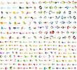 © antishock - Mega collection of geometrical abstract logo templates, origami paper style business icons with sample text. Vector