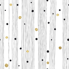 Aufkleber - Hand Drawn Seamless Pattern on White Background with Thin Line a