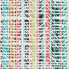 Aufkleber - Abstract retro colors stripes pattern. Seamless hand-drawn lines