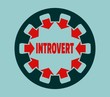 Introvert character. Psychlogy metaphor