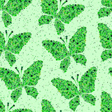 Fototapeta Dinusie -   butterfly  seamless pattern background