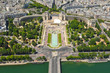 Aerial view of Trocadero in Paris, France