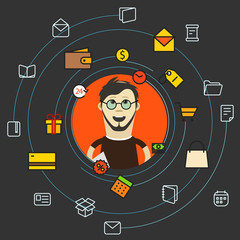 Fototapete - Modern web shopping concept