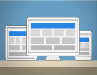 Poster - Adaptive design layouts. Web site page templates collection on d