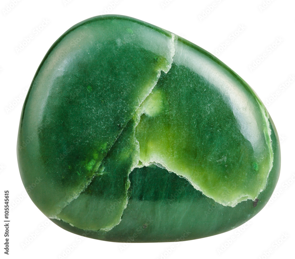 Obraz na płótnie polished green Nephrite (jade) mineral gem stone w salonie