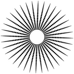 Leinwandbilder - Abstract monochrome graphic with radiating dotted pattern