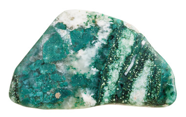 polished chlorite mineral gem stone isolated