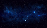 Fototapeta Na sufit - Beautiful space with blue nebula, realistic vector - EPS 10