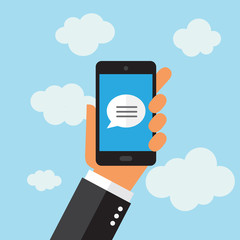 hand holding mobile phone