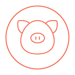 Pig head line icon.