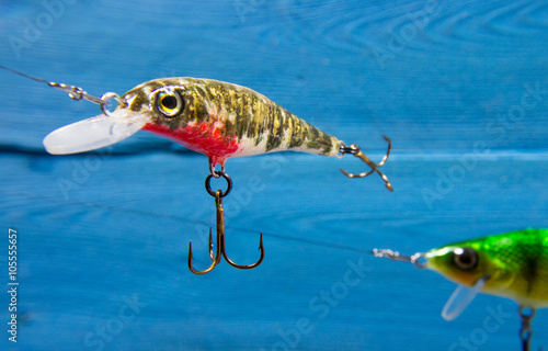 Fotografía Handmade wobblers. Spinning bait for fishing.