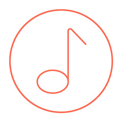 Poster - Music note line icon.