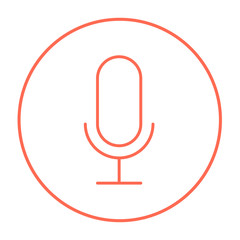 Poster - Retro microphone line icon.