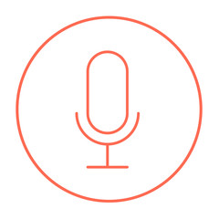 Poster - Retro microphone line icon.