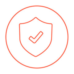 Sticker - Shield with check mark line icon.