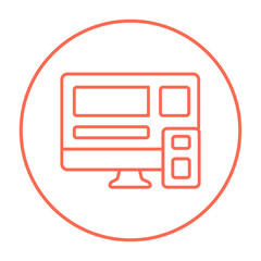 Wall Mural - responsive web design line icon.