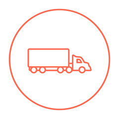 Sticker - Delivery truck line icon.